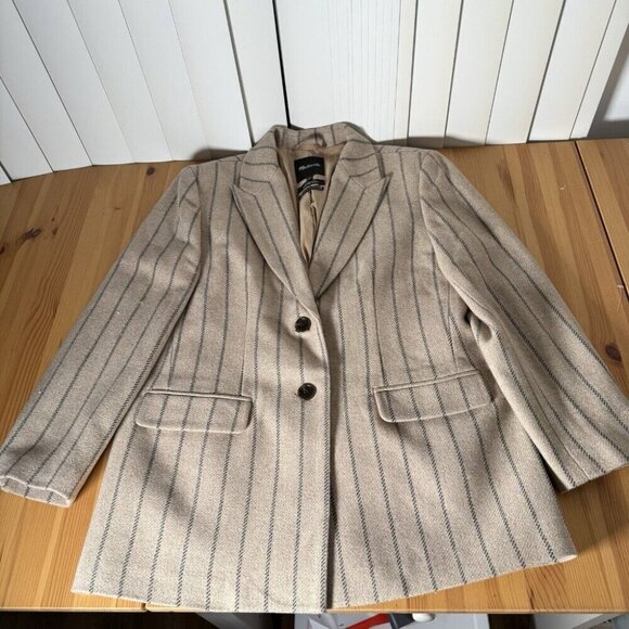 Madewell Bedford Oversized Blazer Wool Blend Striped Academia Twee Preppy 8 - Picture 4 of 10